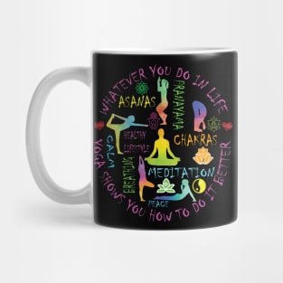 Yoga Meditation Trainer Chakra Asanas Yogi T shirt and Gift Items Mug